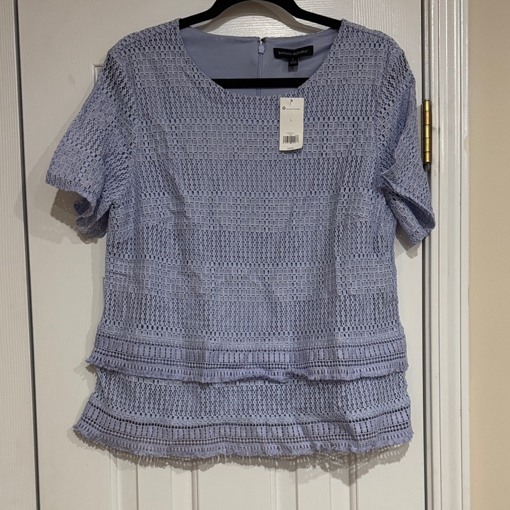 Banana Republic Light Purple Crochet Top